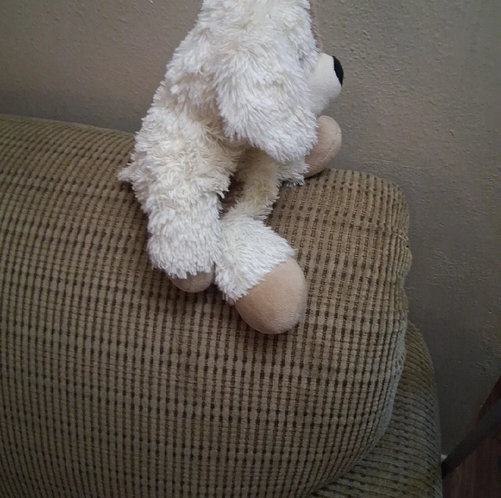 Warmies Cream and Tan Plush Dog with Black Nose